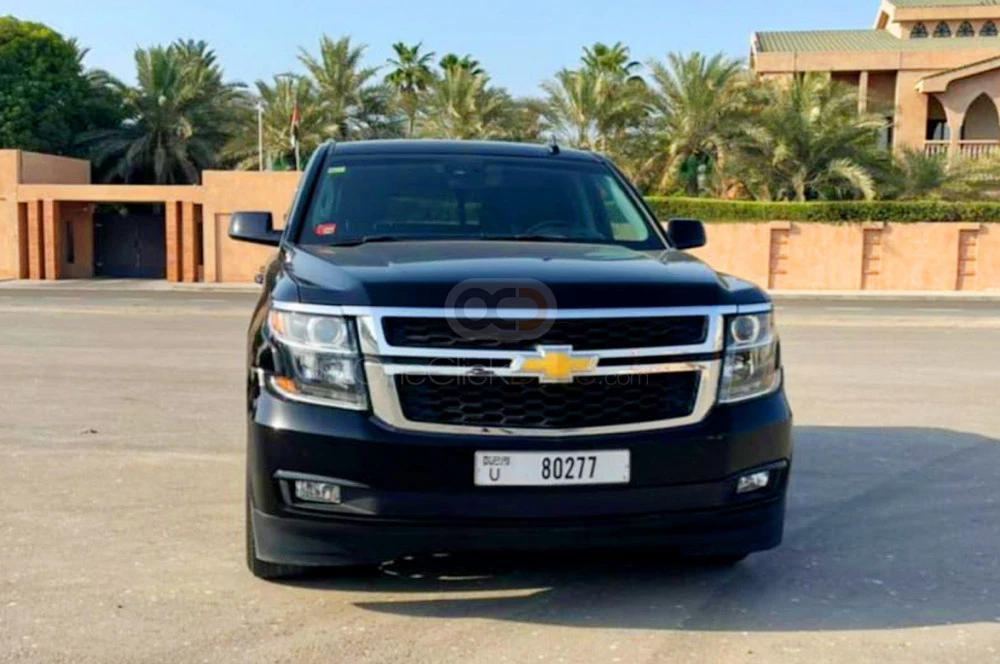 Black Chevrolet Tahoe 2017 for rent in Dubai 2
